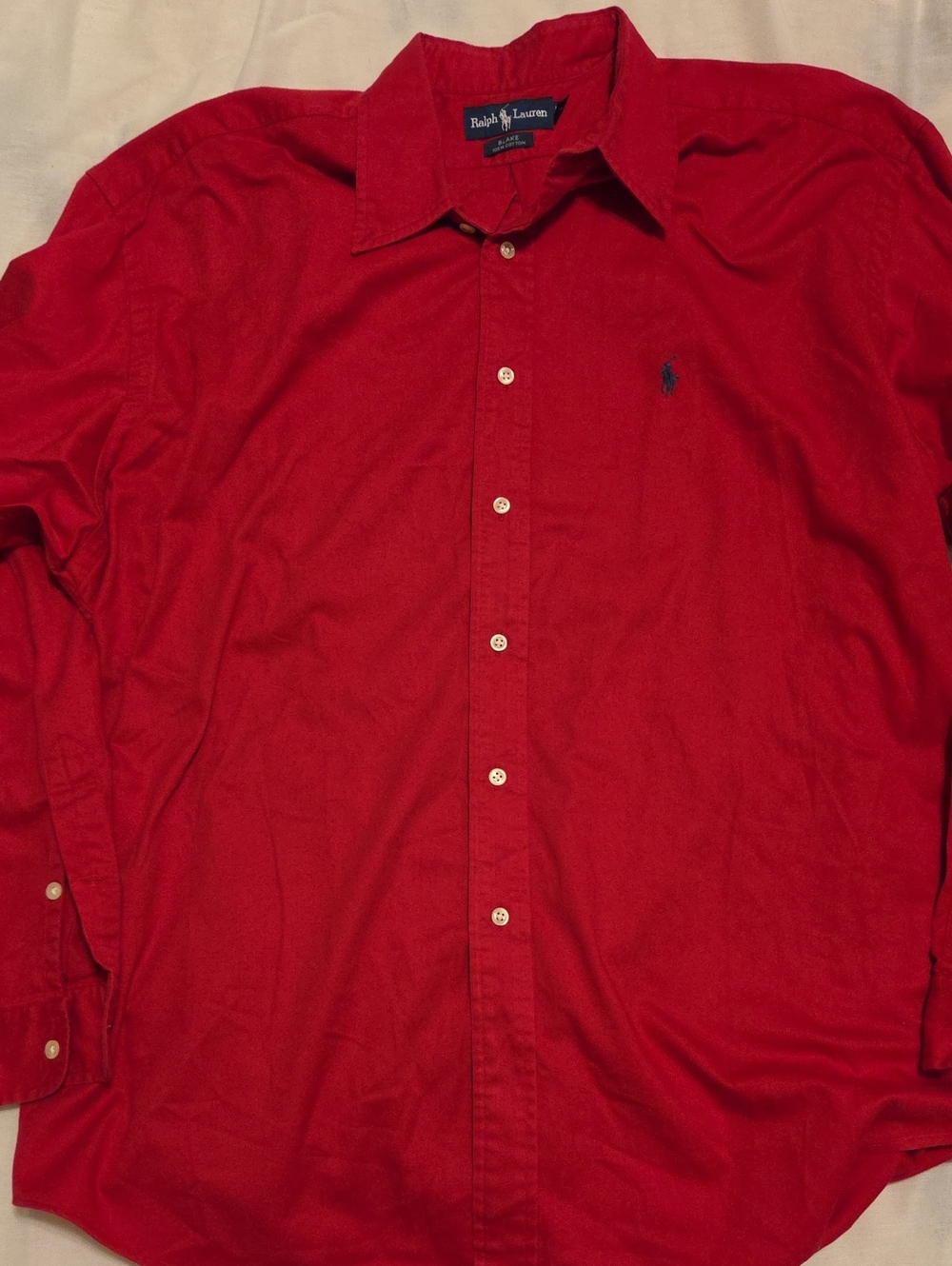 • Ralph Lauren Blake Red Long Sleeve Button Down Shirt XL